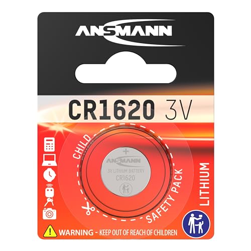 ANSMANN 5020072 CR1620 Coin Battery [Pack of 1] Lithium 3V Button Cell