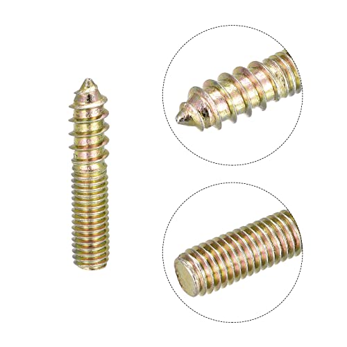 Image of uxcell M8x40mm Hanger Bolts, 8pcs Double Ended Thread Dowel Screws for Wood Furniture