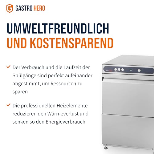 Gläserspülmaschine Gastrohero ECOLINE-GSM40SL mit Laugenpumpe und Zubehör