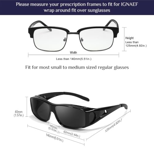 Image of IGnaef Polarized Fit Over Sunglasses for Men UV Protection, Wrap Around Shades for Fishing Driving