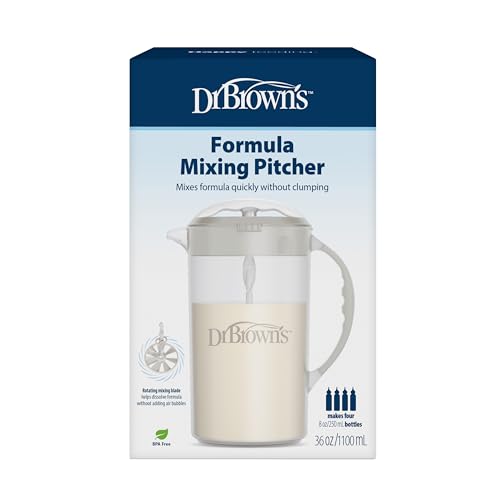 Dr. Brown's Baby Formula Mixing Pitcher with Adjustable Stopper, Locking Lid, and No Drip Spout, 36 oz, BPA-Free, Gray, 1-Pack by Dr. Brown's - Image 8