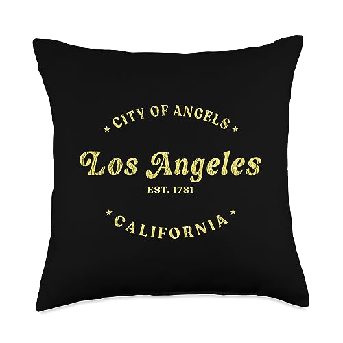 Los Angeles Ca, City Of Angels Retro LA Throw Pillow