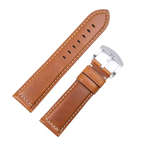 Bracelet de montre en cuir 24mm accessoires de poignet homme vintage marron clair