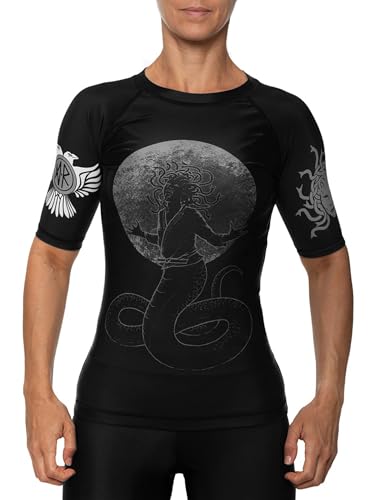 Raven Fightwear Women's Medusa MMA BJJ Short Sleeve Rash Guard Black