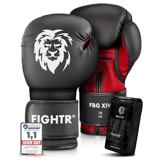 FIGHTR® Boxhandschuhe mit bestem Sitz für maximale Stabilität | Männer und Frauen | für Boxen, MMA, Muay Thai, Kickboxen & Kampfsport 08 10 12 14 16 oz | inkl. Tragetasche
