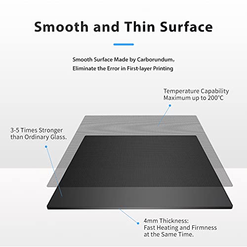 Voxelab Aquila Series Glass Bed Upgraded 3D Printer Tempered Glass Plate Build Surface Heated Bed For Aquila, Aquila C2, Aquila X2, Aquila S2 And Aries 3D Printer, 235X235Mm #TOP4