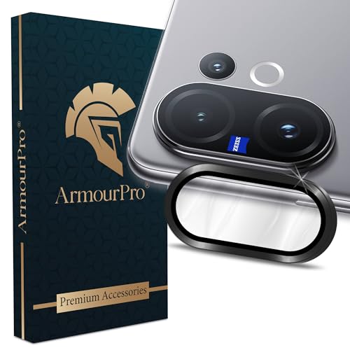 Image of ArmourPro Camera Lens Protector for Vivo V60 (6.77 Inches) Tough HD Individual Aluminum Alloy Rings 9H Camera Cover, Scratch-Resistant,Camera Lens Protection| Black, 1 Pack