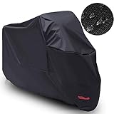 Aplicabilidad universal - la cubierta grande de la moto está diseñada para cubrir una amplia gama de bicicletas de diferentes tamaños. ¡Ya sea un BMW, Kawasaki, Harley-Davidson, Yamaha o Suzuki, tenemos todo cubierto! Las dimensiones son: 245 X 125 X 105 cm. Le recomendamos que compruebe las dimensiones de su motocicleta antes de realizar el pedido, en caso de duda, ¡no dude en preguntar! ! Ofrecemos una garantía de 12 meses sin preocupaciones.