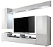 Produktbild trendteam smart living - DOS - Wohnwand - Weiß Hochglanz - Anbauwand mit 3 Türen, 1 Klappe, 2 offenen Fächern und 2 Einlegeböden - (BxHxT) 208 x 165 x 33 cm - im modernen Design