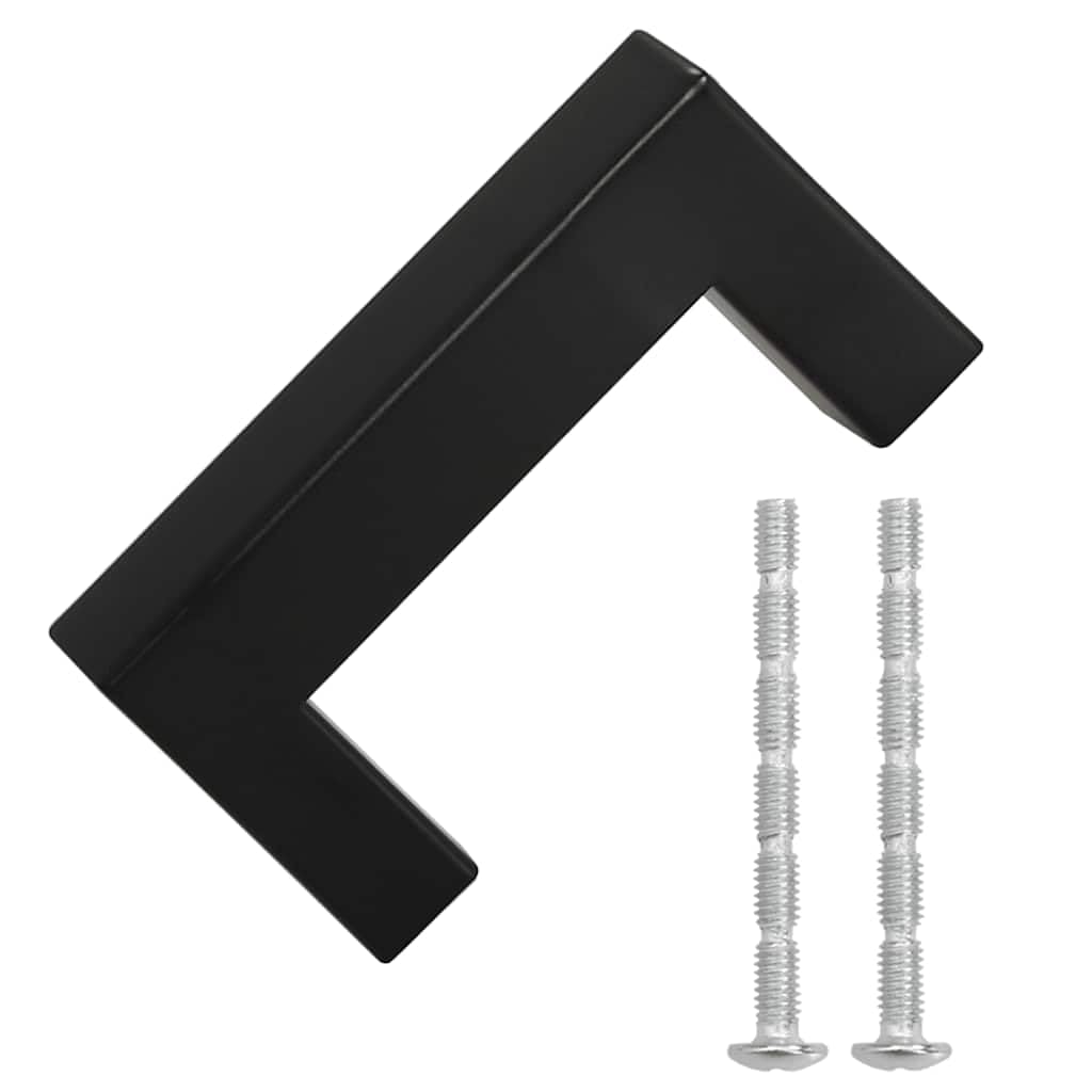 Schwarze Möbelgriffe 10 Stk. Edelstahl, 64 mm Lochabstand, pulverbeschichtet, für Schrank Schublade Küche Bad Wohnzimmer Flur Garderobe Kommode Sideboard Nachttisch, mit Schrauben