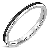 Material: Acero inoxidable blackama Cemento Anillo de acero inoxidable Enamel rayas blanco blanco negro fina schlicht Hombre Mujer