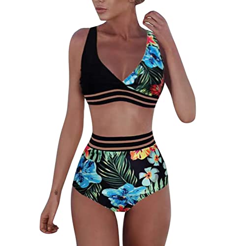 Tankini croisé 2 pièces maillot de bain plage femme bleu XL lot de 2
