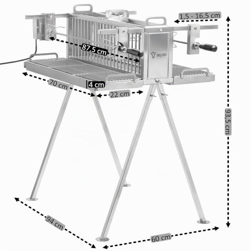 Foto von BBQ-Toro Edelstahl Doppel Spießgrill mit Motor | Vertikalgrill mit zwei Grillspießen, Hähnchengrill | Spießbratengrill, Elektrischer Drehspieß Grill | Rotisserie Grill, Drehspießröster
