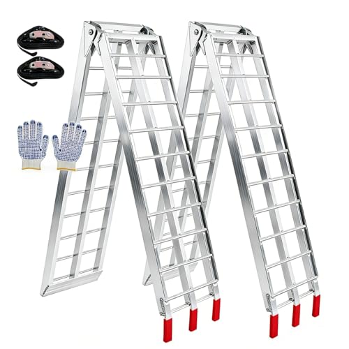 Motorcycle Ramp Aluminum 750lbs Capacity 2PC,Loading Capacity Aluminum Dirt Bike Ramp, 89 in x 12 in, 750LBS 2 Pcs