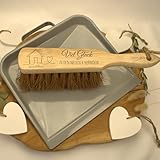 Generisch Personalisierter Handfeger & Kehrblech Set – Gravur mit Name & Spruch – Geschenk zur Einweihung, Hochzeit, Hauswarming