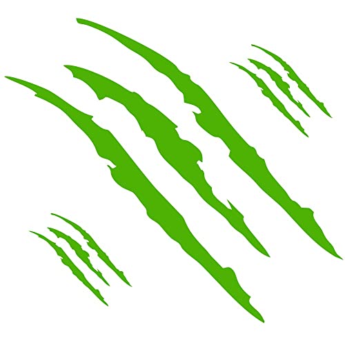 Image of Car Decals Claw Mark Stickers to Cover Hood Headlights Scratches, Modified Cars /Vans /SUVs /Trucks, Pack of 3 (Green)