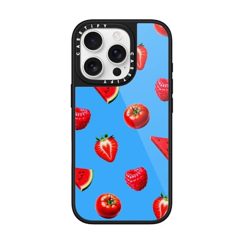 Coque iPhone 16 Pro CASETiFY Glaze Rouge Fruits Noir avec protection MagSafe