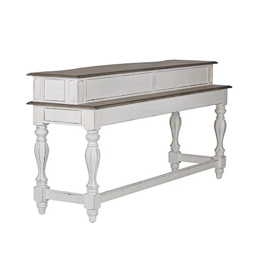 Liberty Furniture Industries Magnolia Manor Console Bar Table, W76 X D22 X H36, White #TOP3
