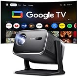 Aurzen Boom Mini 4-in-1 Smart Beamer mit Google TV, 4K Unterstützt Heimkino & Outdoor Projektor, 20W DoIby Audio, 500 ANSI Projector, ToF Autofokus & Trapezkorrektur, WLAN/Bluetooth/Handy (Schwarz)