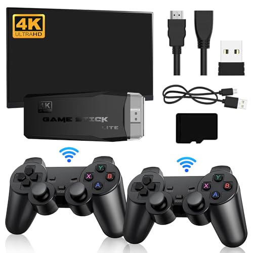Whatsko Retro Game Stick 4K - 20000+ Spiele Mit 2 Wireless Controllern