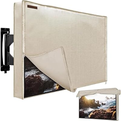 Outdoor TV Cover 80-85 Inches, HOMEYA 600D Heavy Duty Waterproof & Weatherproof TV Screen Protector with Double Zipper, Velcro Seal, Fits Most TV Mounts and Stands, for Outside LED LCD Flat Screen TVs