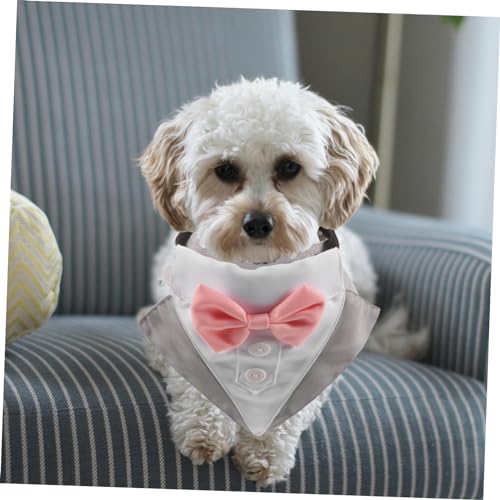 Disfraz de esmoquin para perro con pajarita y bandana miniatura 3