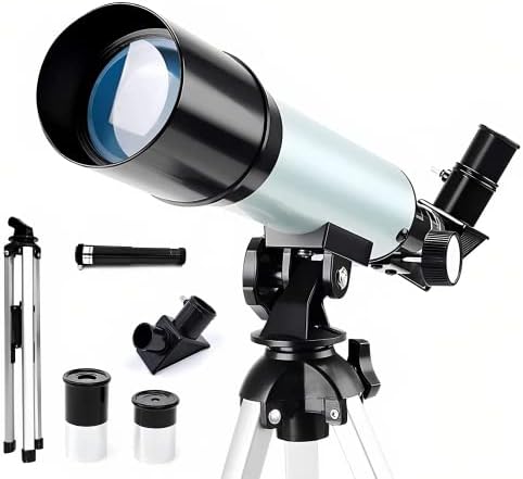 ZHIZUKA Telescope Zoom 90X HD Focus Astronomical Refractor with Portable Tripod Stand. F36050M High Power TeleScope Gift for