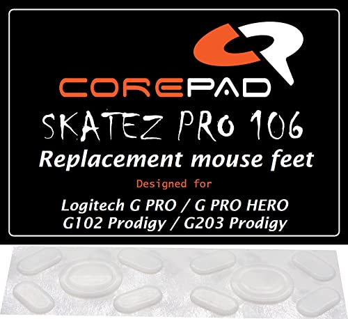 Corepad Skatez PRO 106 Replacement Mouse Feet for Logitech G PRO/G PRO HERO / G102 Prodigy / G203 Prodigy