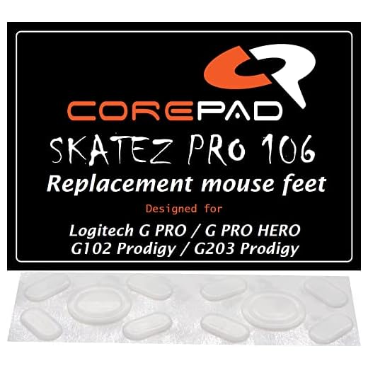 Corepad Skatez PRO 106 Ersatz Mausfüße kompatibel mit Logitech G PRO Hero / G102 / G203 Prodigy
