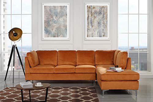 Casa Andrea Velvet 101 In. Sectional Sofa (Partial)