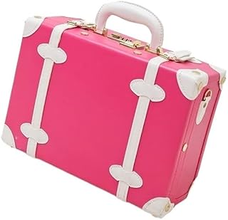 MZTZHVNVGK Maleta vintage de lujo for mujer, bolso de viaje for maquillaje, organizador de piel sintética rosa, caja de herramientas cosmética de gran capacidad