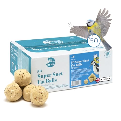 RSPB - Meisenknödel für Wildvögel, energiereiches Futter, Meisenknödel für Wildvögel, hergestellt in Großbritannien, geeignet für die Ganzjahresfütterung (50er Pack)