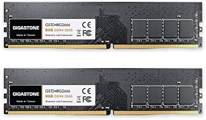 DDR4 RAMGigastone Desktop RAM 16GB (2x8GB) DDR4 16GB DDR4-2666MHz PC4-21300 CL19 1.2V 288 Pin Unbuffered Non ECC UDIMM for PC Computer Desktop Memory Module (Desktop ONLY)
