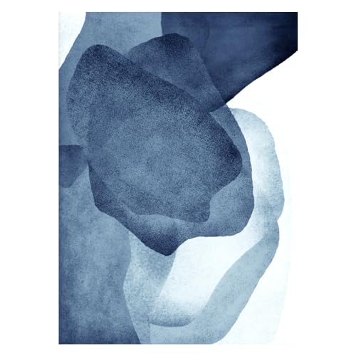 Set de 3 cuadros nórdicos azules de 50x75cm para decoración abstracta de pared 4