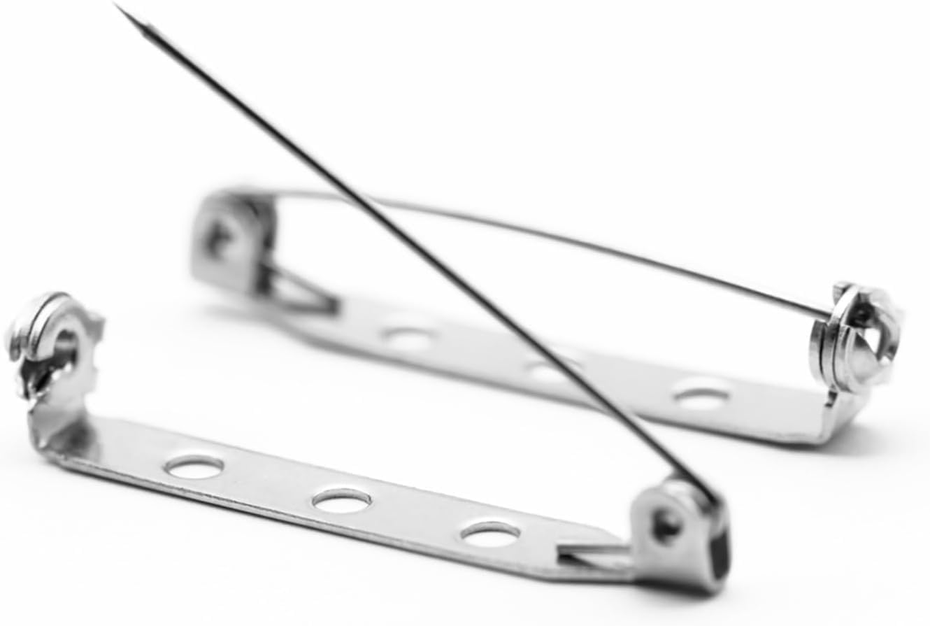 Brooch Base, Pin Backs,20pcs/lot Stainless Steel Large Pins Sewing Tool Needle for DIY Brooch Jewelry Making(38 mm)