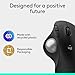 Logitech Ergo M575S Wireless Trackball Mouse, Wireless Ergonomic Mouse with Bluetooth and Encrypted Dongle, Comfortable Thumb Control, Precise and Smooth Tracking, for PC/Mac - Black Silver Ball