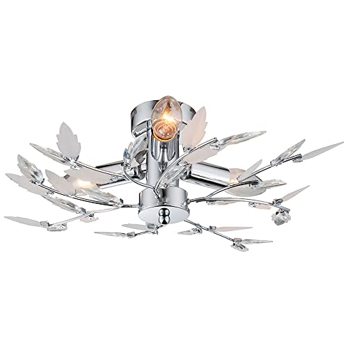 Globo 63160-3 Plafoniera Metallo Cromo, Lampadine escluse: 3 x E14 40W, Argento