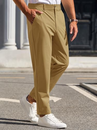 Image of Runcati Mens Stretch Golf Pants Casual Dress Pants Work Trousers