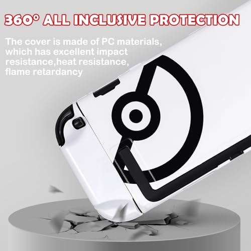 DLseego Protective Hard Case for Nintendo Switch 2 (2025), Grip Cover for Handle, Detachable Joy-C Controller Shockproof & Scratch-Resistant Console Shell, 4 Thumb Grips, White Ball - White 2 - 1