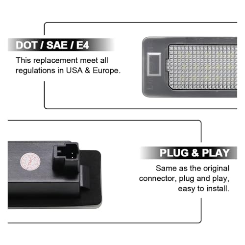 Luces LED para matrícula de Audi A1 A3 A4 A6 A7 kit de 2 piezas homologadas 7