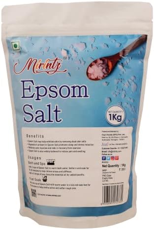 Pure Epsom Salt |(1 kg) Magnesium Sulfate Epsom Salt Soak | Natural Epsom Salts for Women Relaxing | Epsom Salts for Soaking | Foot Care, Salt Scrub, Products & Spa Stuff