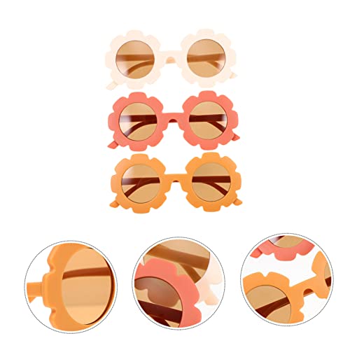 3Pairs Sunflower Sunglasses Fun Sunglasses for Boys UV Protection Party Glasses Safe Ac Material Creative2