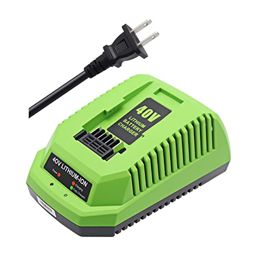 Replacement Charger Compatible With Greenwks 40V Battery Charger Lithium Ion 29482 29462 29472 2901319 2938302 Baf702 L-300 Baf704 Baf705 Compatible With 40V G-Max Power Tools 29252 20202 22262 #TOP2