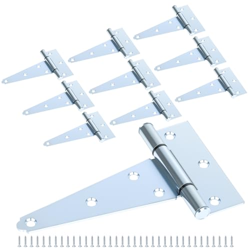 5" Zinc Plated Gate Hinges, 10 Pack T Strap Hinges Heavy Duty for Fence by HOME MASTER HARDWARE - Used condition - Image 8