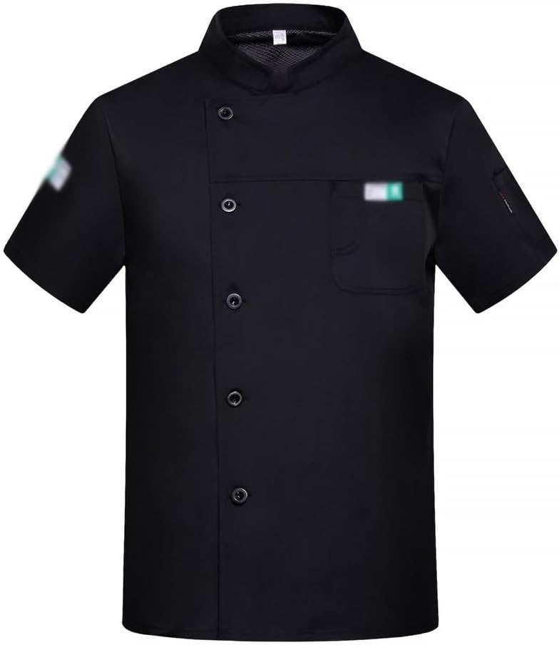 Short Sleeve Unisex Chef Coat Kitchen Cooking Chef Uniform Short Sleeve Breathable Chef Jacket for Women Men