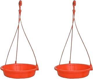 Hanging Bird Water Feeder Tray, Bath Tray, Great for Outdoor, Backyard, Garden, Balcony, Balcony Railing (Large, 2 Pack)