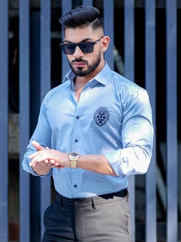 Image of Foomer Green Paisley Printed Opaque Party Shirts