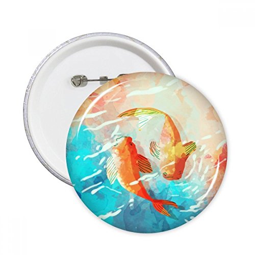 Boutons Poisson Rouge aquarelle pour personnaliser un tote bag ou une tenue bohème