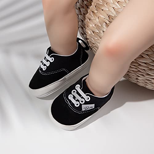 Image of Infant Baby Boys Girls Canvas Sneaker Toddler Slip On Anti Skid Newborn First Walkers Candy Shoes for 0-18 Months