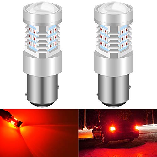 KATUR 1157 BAY15D 7528 1016 LED Bulbs High Power 2835 21 Chipsets Super Bright with Projector Replacement for Tail Lights Brake Lights Turn Signal Lights,Brilliant Red (Pack of 2)